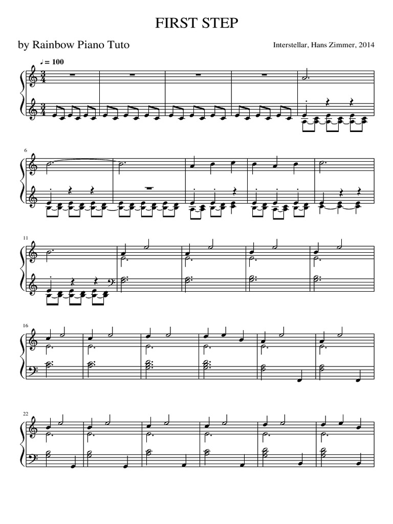 First Step - Interstellar Theme - Hans Zimmer - 2014 | PDF