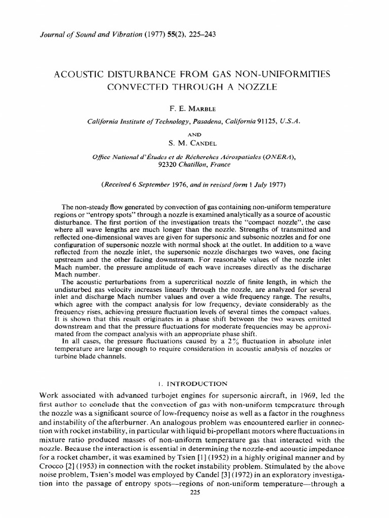 Acoustic Disturbances in Nozzles | PDF | Shock Wave | Mach Number