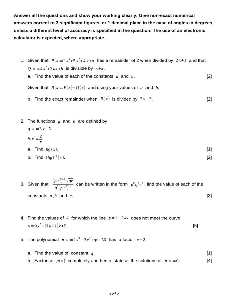 8 Maths Paper: Problem Solving Guide | PDF | Function (Mathematics ...