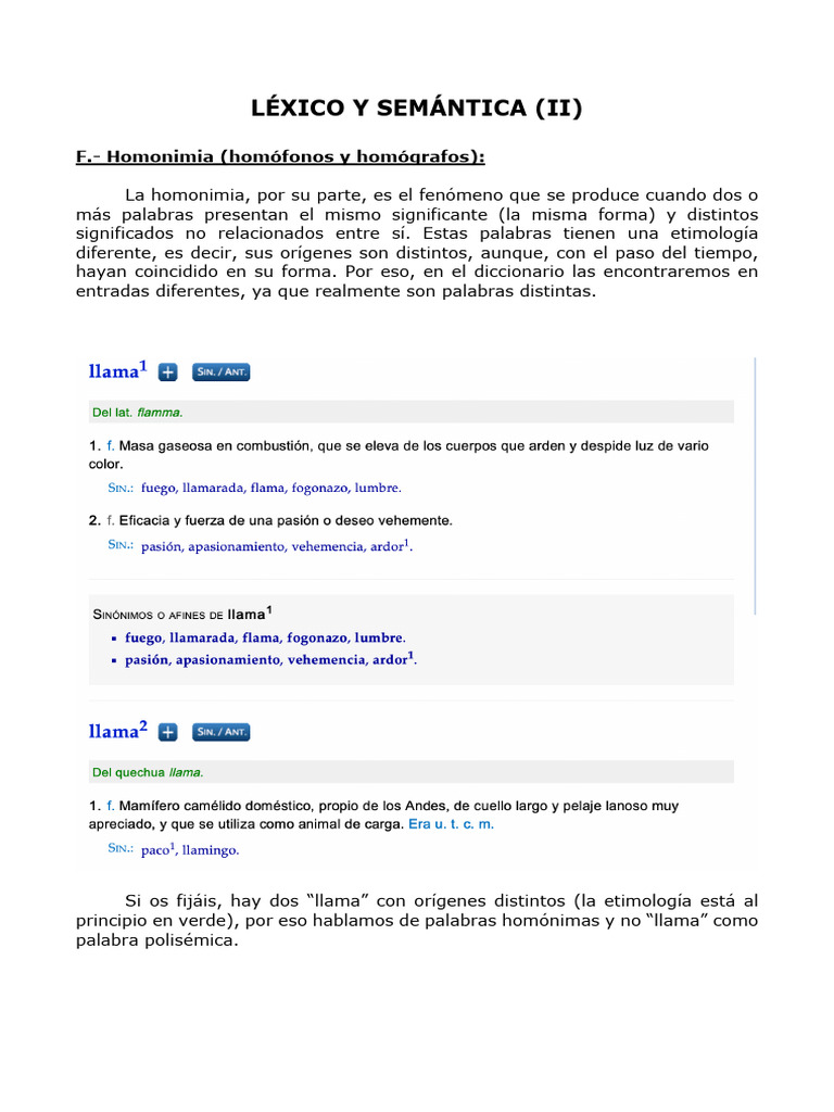 Léxico y Semántica (Ii) | PDF