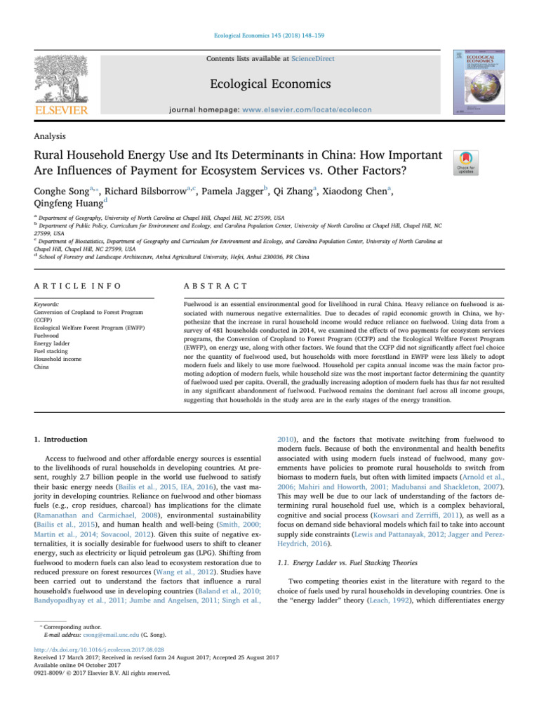 2018 Rural Household Energy Use and Its Determinants in China How ...