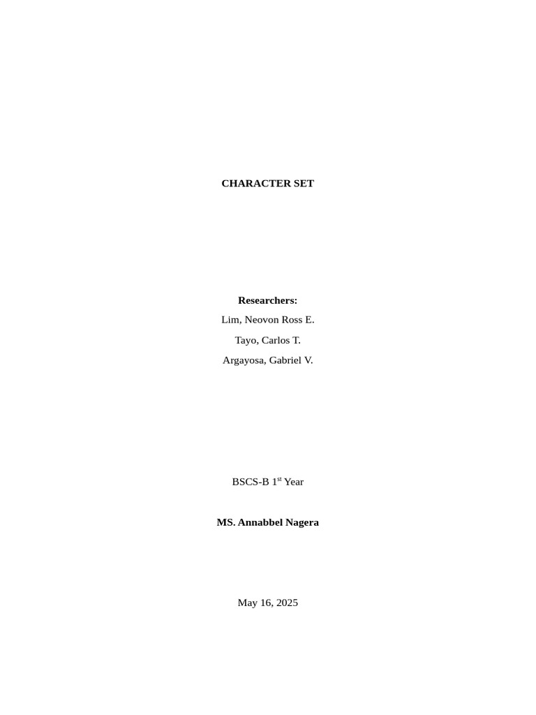 Character Set | PDF | Character Encoding | Ascii
