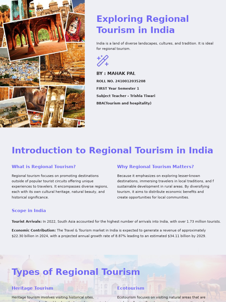 Regional Tourism Opportunities in India | PDF | Tourism | Himalayas
