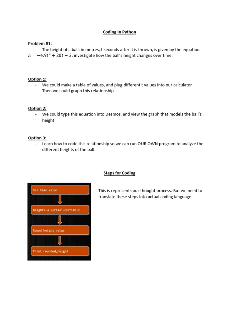 Python Coding for Ball Height Analysis | PDF | Computer Science ...
