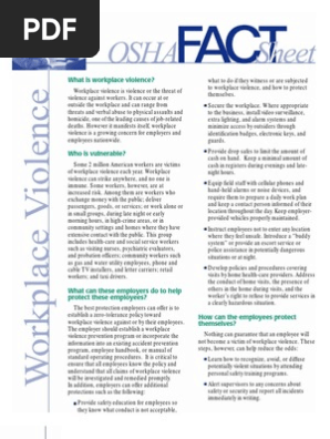 Factsheet Workplace Violence