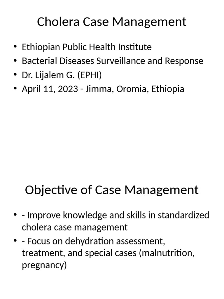 Cholera Case Management Guidelines | PDF