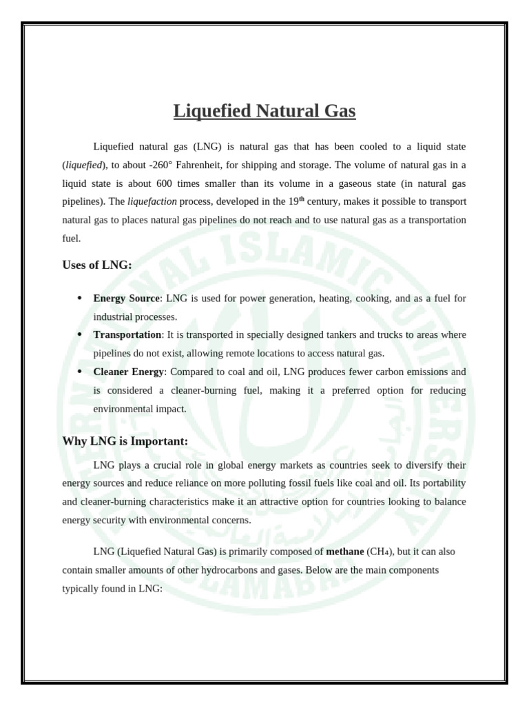 Understanding Liquefied Natural Gas (LNG) | PDF | Natural Gas | Climate ...