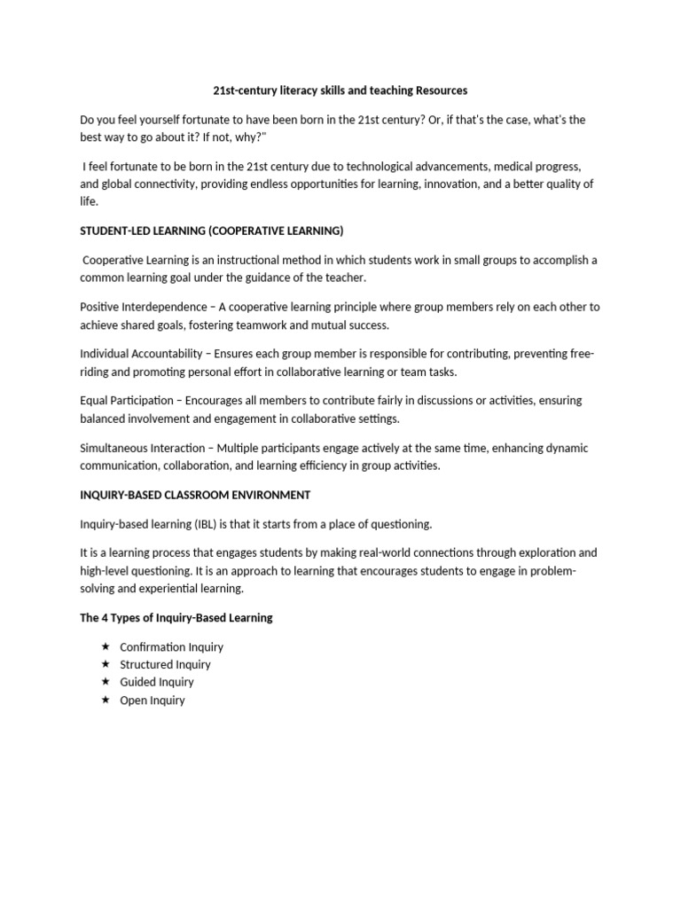 21st Century Literacy Skills Resources | PDF