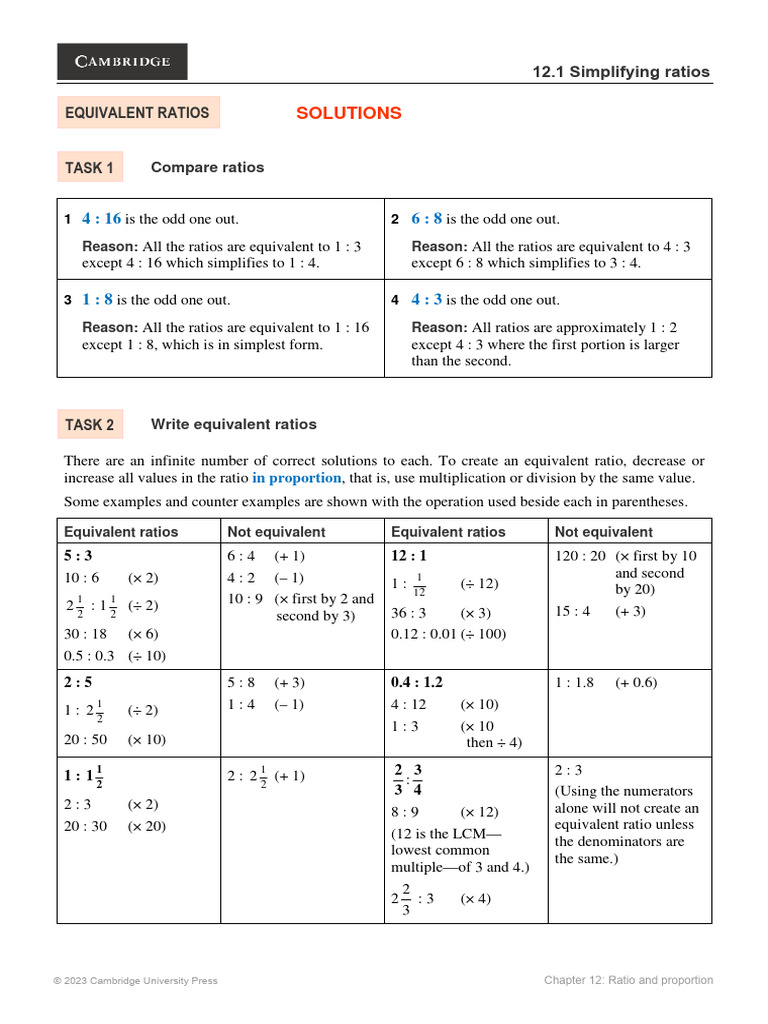 Simplifying and Comparing Ratios | PDF | Ratio | Mathematics