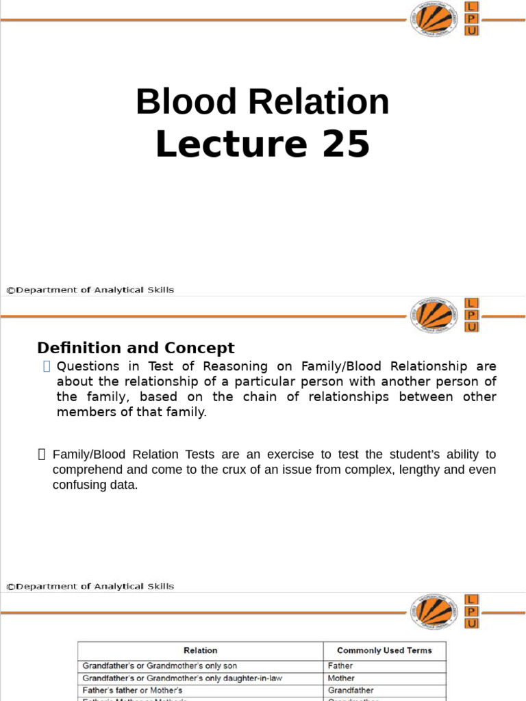 Understanding Blood Relations in Reasoning | PDF | Family | Kinship And ...