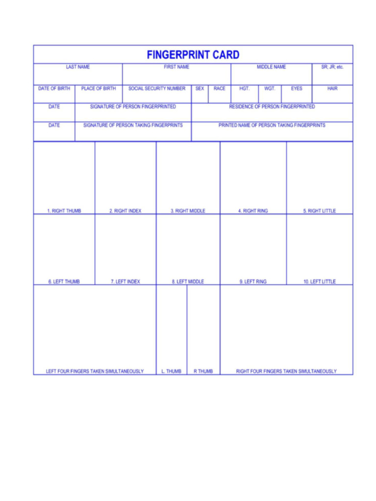Doc1 Fingerprint Card | PDF