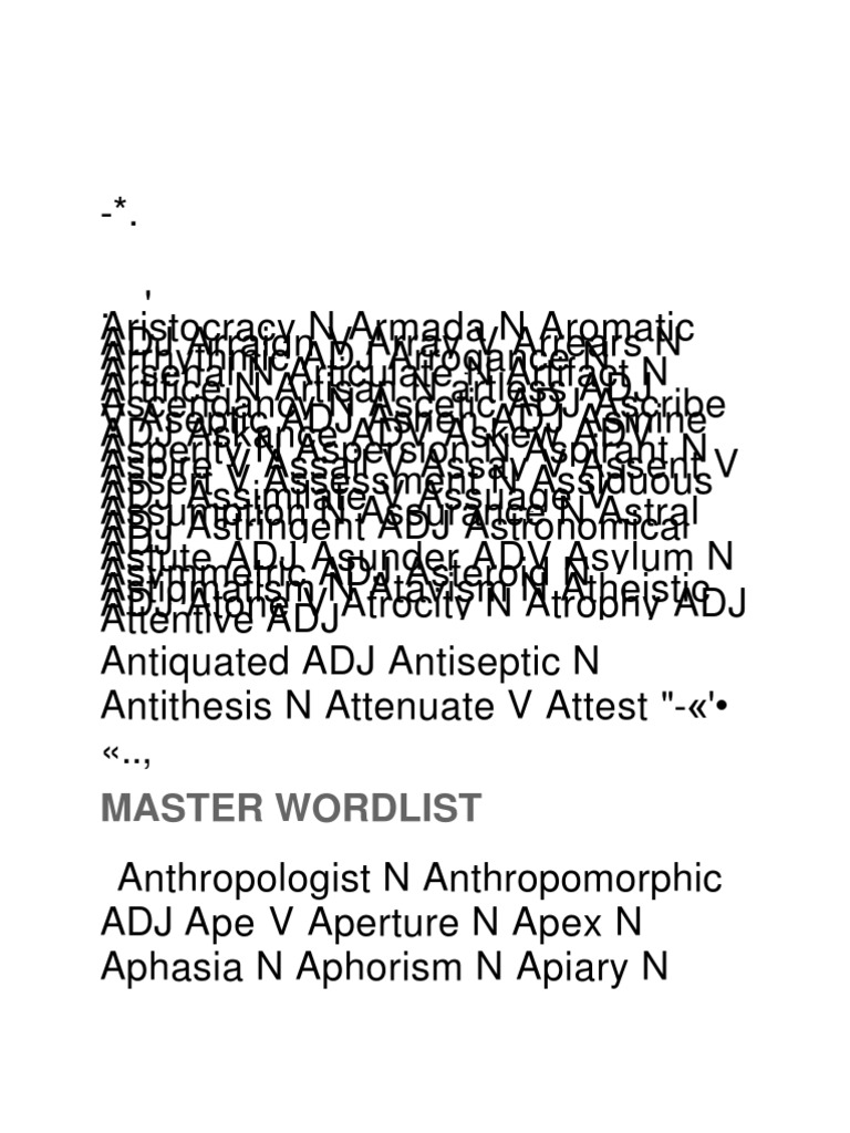 Master Wordlist | PDF