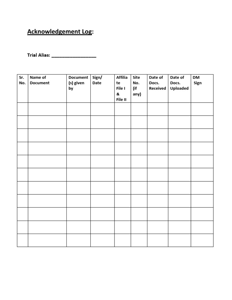 Acknowledgement Log for Document Tracking | PDF | Law