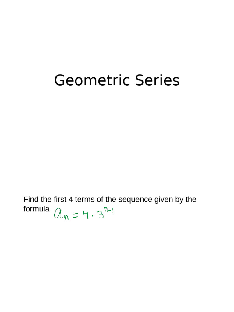 Geometric Series | PDF