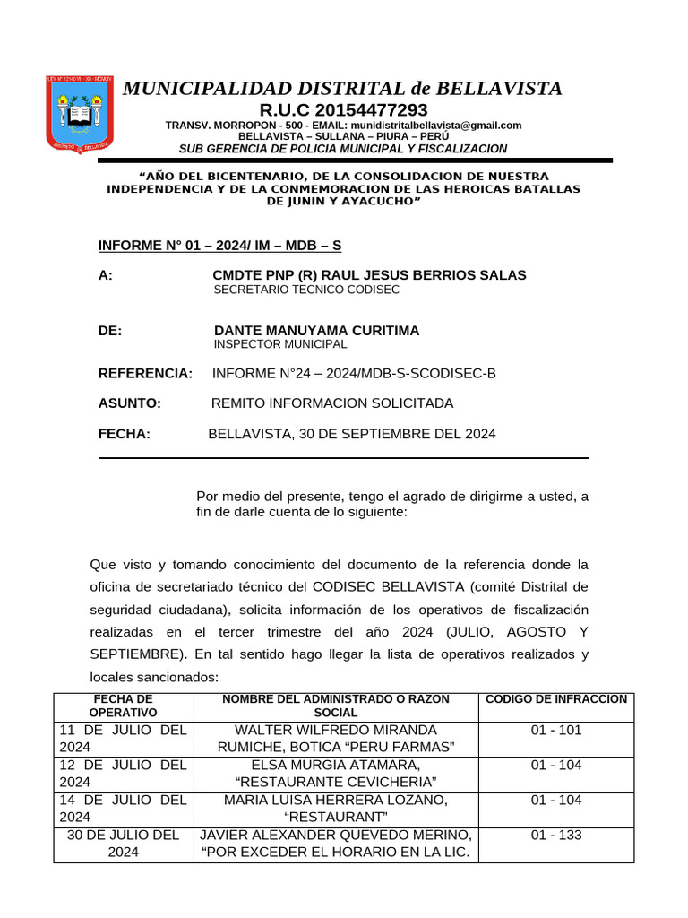 Informe Codisec | PDF