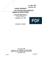 Is-1893-Criteria For Earthquake Resistant Design of Structures