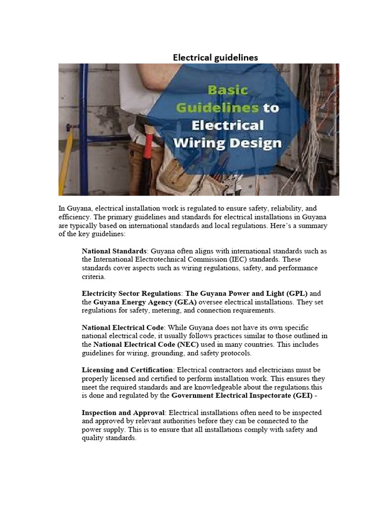 Bit Electrical Guidelines PDF | PDF | Wire | Electrical Equipment