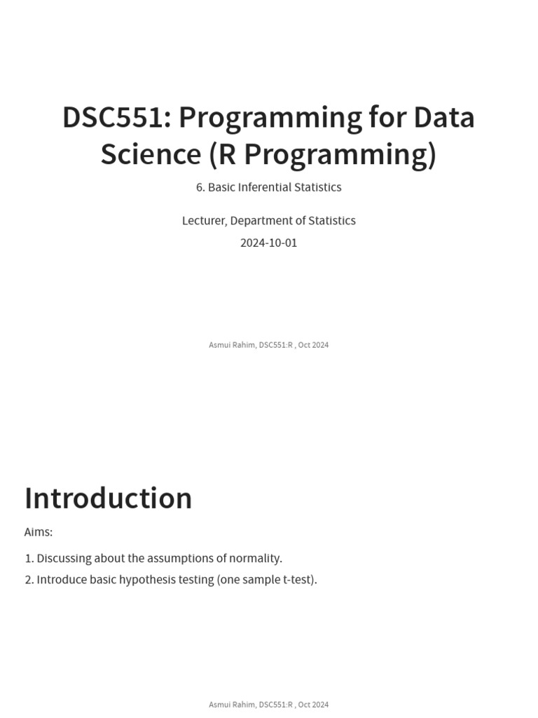 C6 - DSC551 - R Programming | PDF | P Value | Normal Distribution