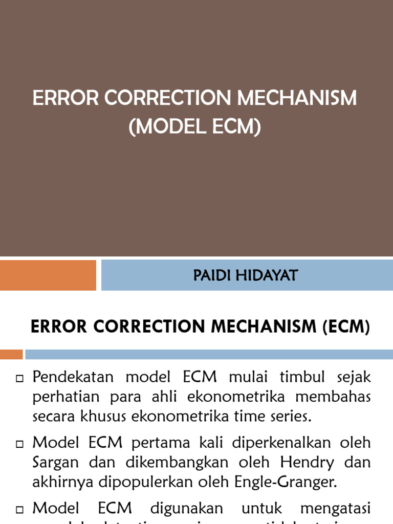 Model Koreksi Kesalahan ECM | PDF