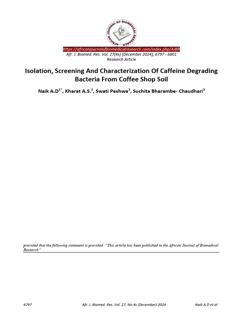 NM +African+Journal+of+Biomedical+Research+ | PDF | Caffeine | High ...