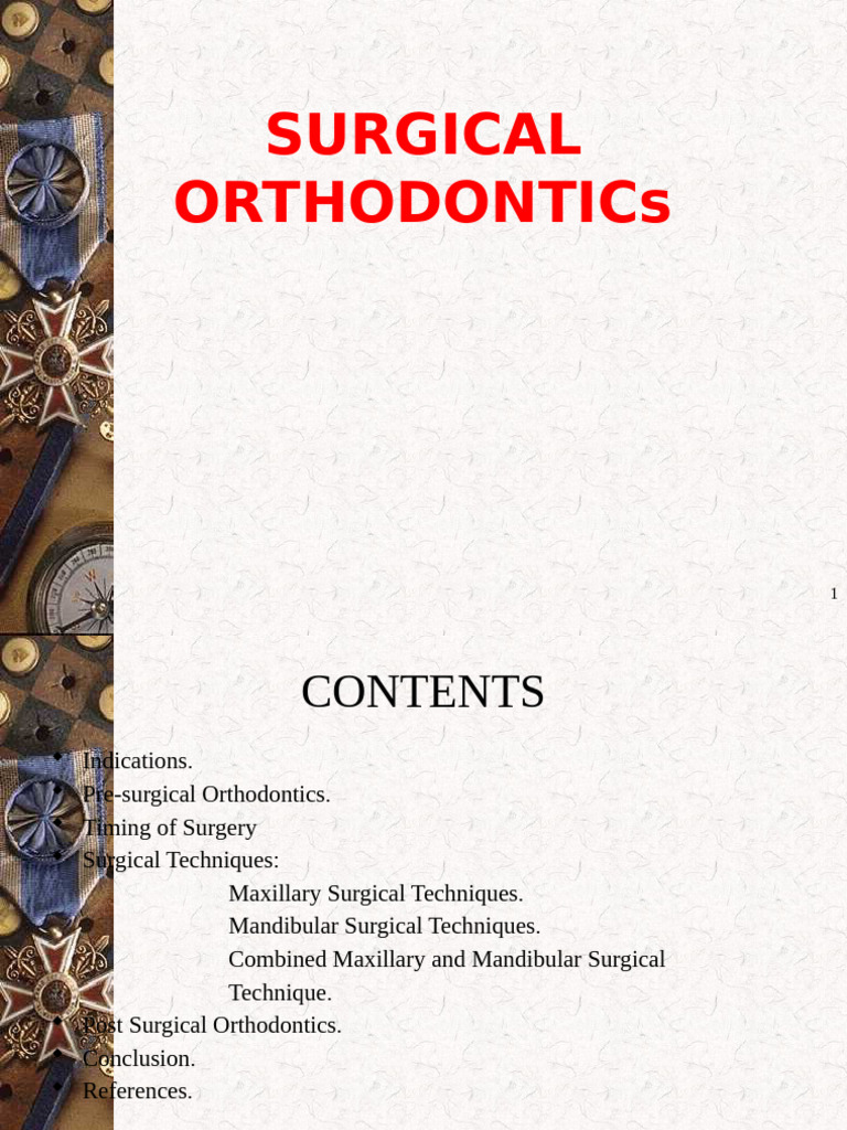 Surgical Orthodontics Overview and Techniques | PDF | Orthodontics ...