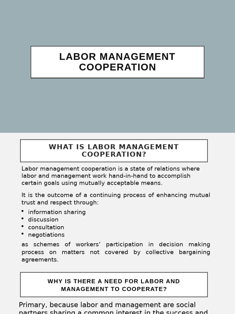 Enhancing Labor-Management Cooperation | PDF | Mediation | Business