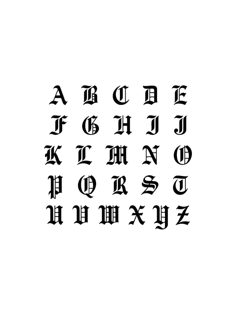 Old English Calligraphy Alphabet Capital Letters | PDF