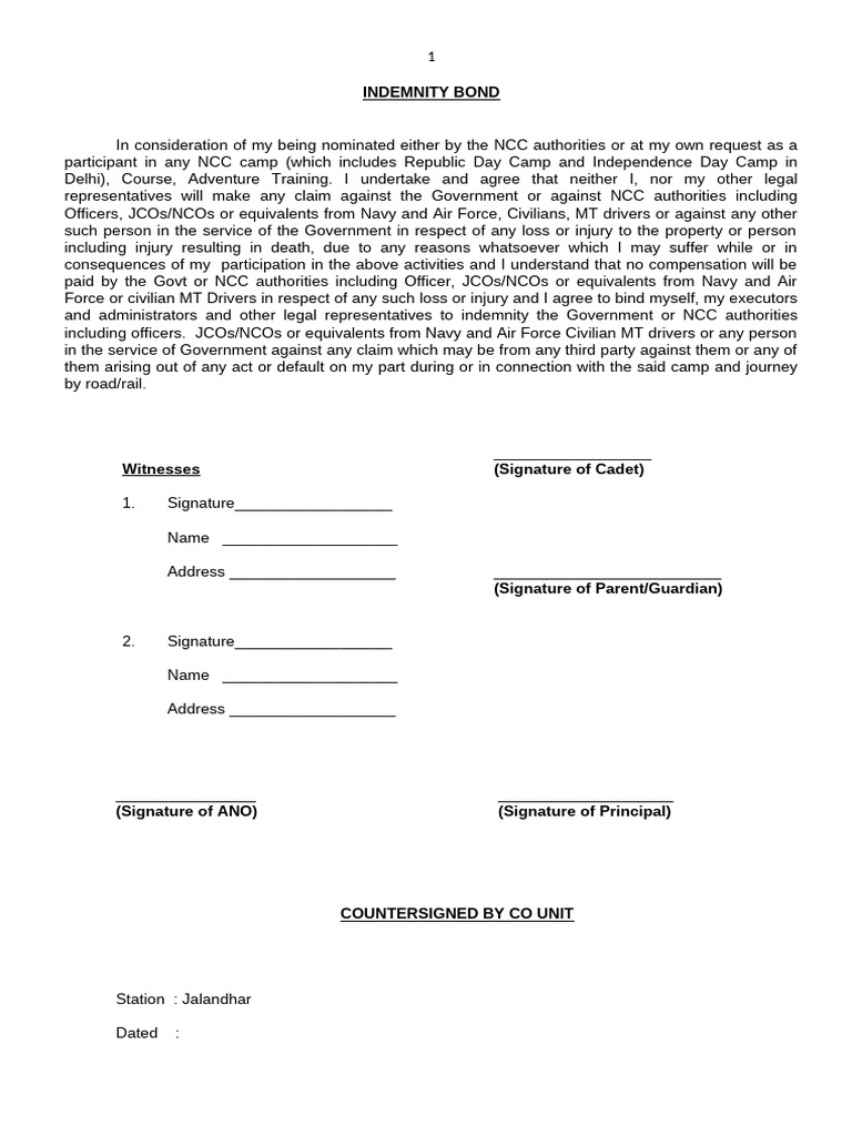 CATC Camp Form | PDF | Private Law