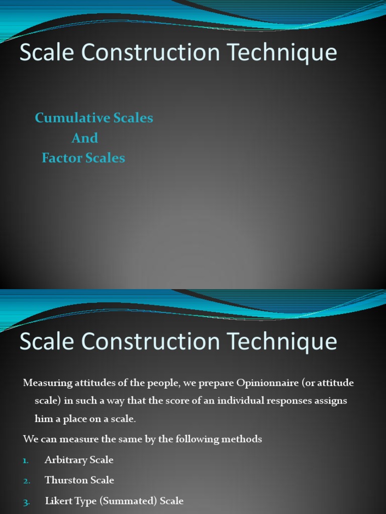 Techniques for Scale Construction | PDF | Attitude (Psychology) | Semantics