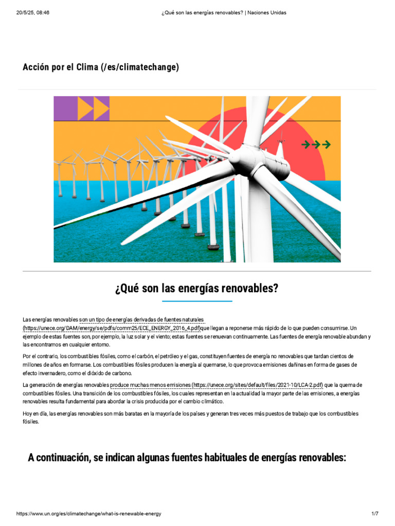 Tipos de Energías Renovables y No Renovables | PDF | Energía solar ...