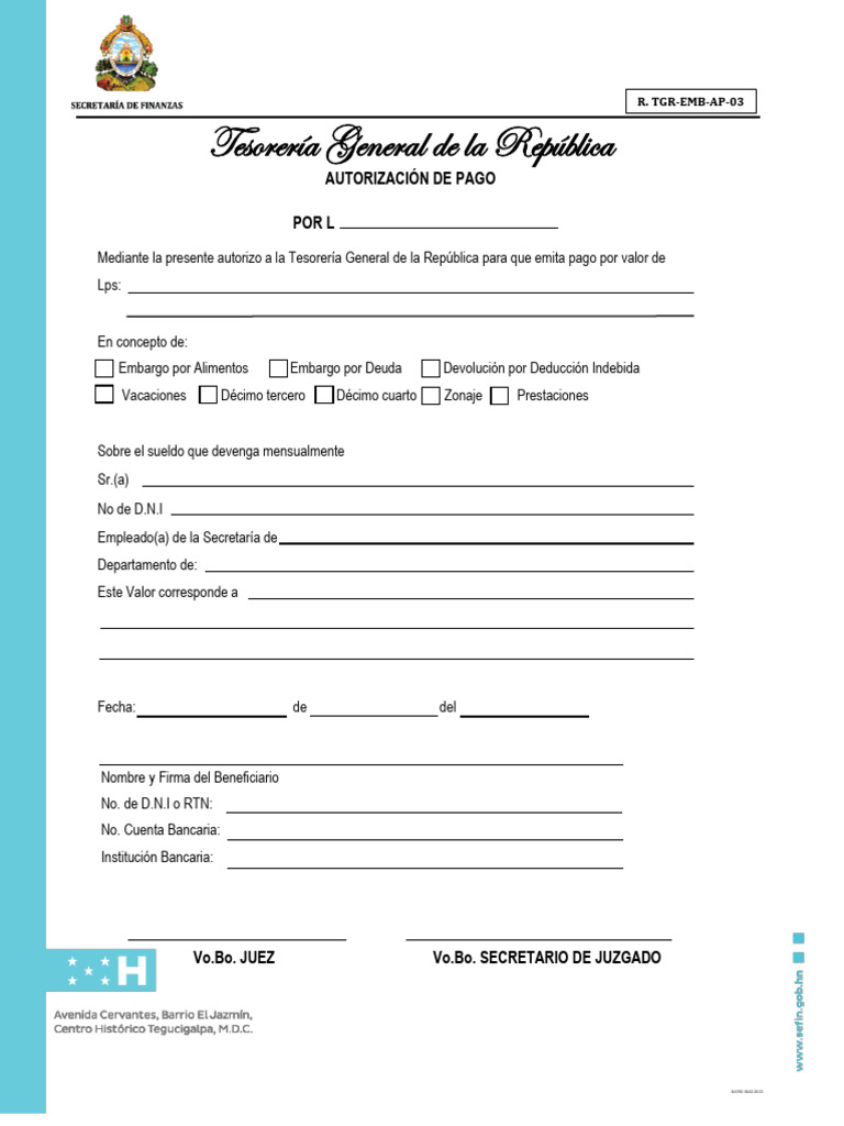 Autorización de Pago TGR 2023 | PDF