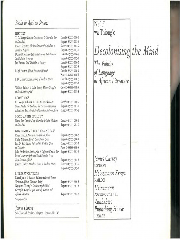 Decolonising The Mind | PDF