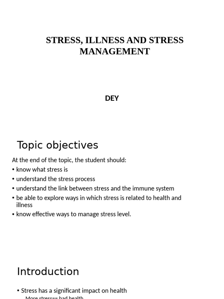 Understanding Stress and Health Management | PDF | Stress (Biology ...