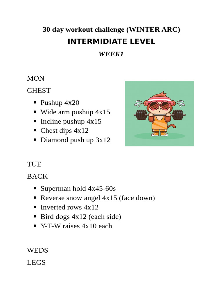 30 Day Workout Challenge | PDF