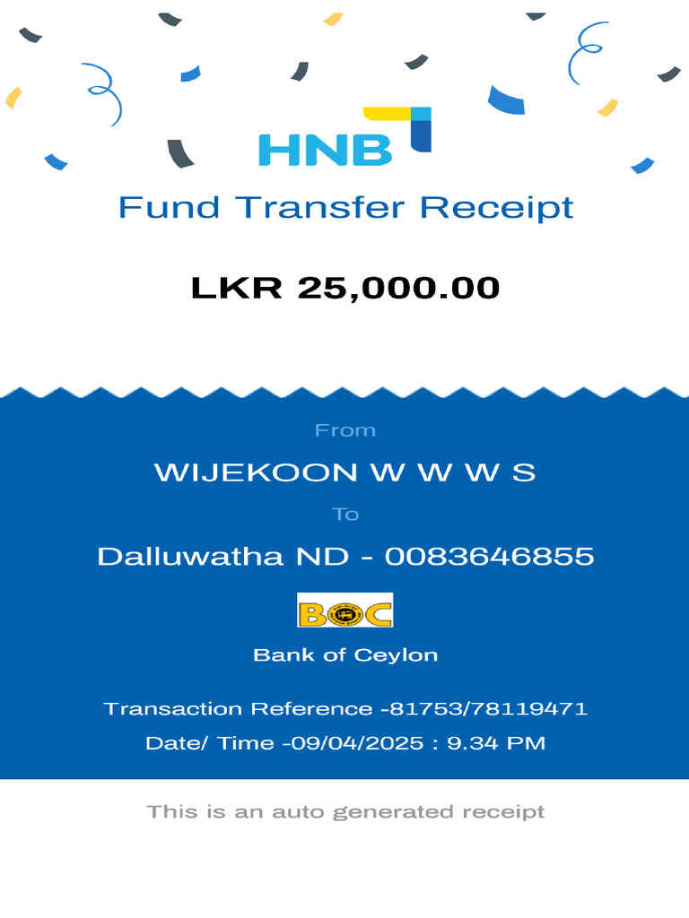 HNB DL Receipt 20250409 213512 | PDF