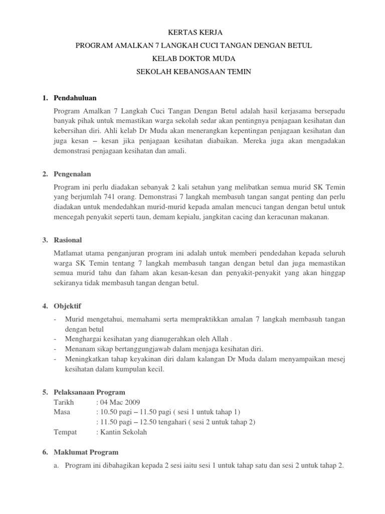 Amalkan 7 Langkah Cuci Tangan Dengan Betul Pdf