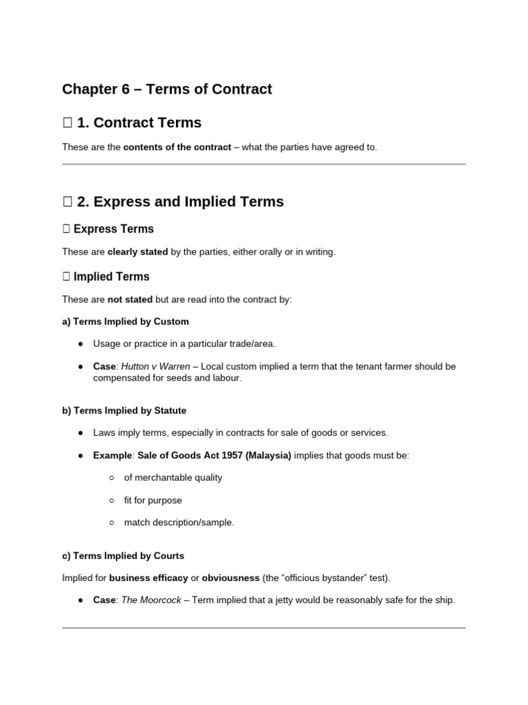 Understanding Contract Terms and Conditions | PDF | Breach Of Contract ...