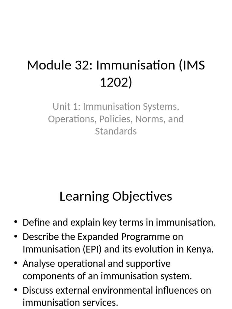 Immunisation Systems and Policies in Kenya | PDF | Vaccines | World ...