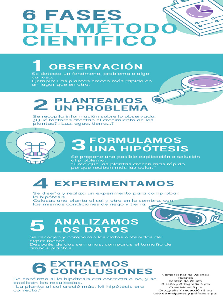 Infografía Fases Método Científico Ilustrado Azul | PDF