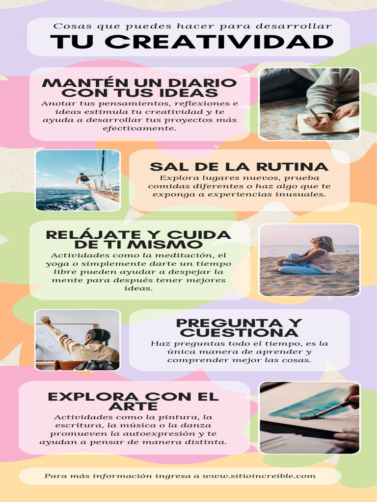 Infografía Consejos de Creatividad Orgánico Floral Rosa - 20250520 ...