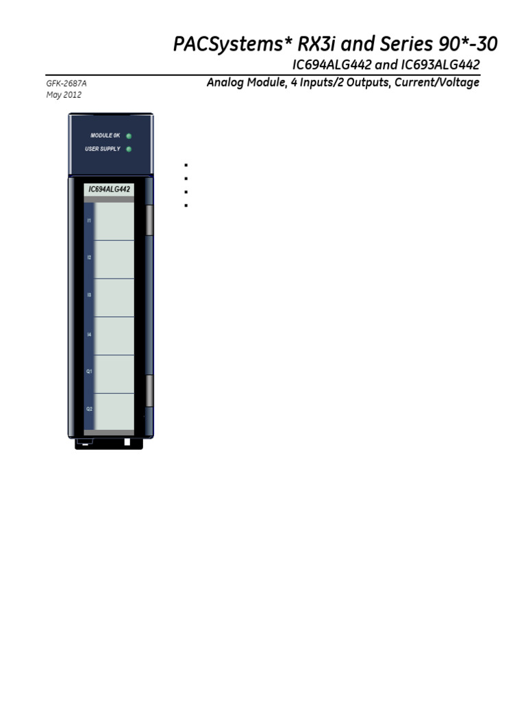PACSystems RX3i Analog Module ALG442 | PDF | Analog To Digital ...