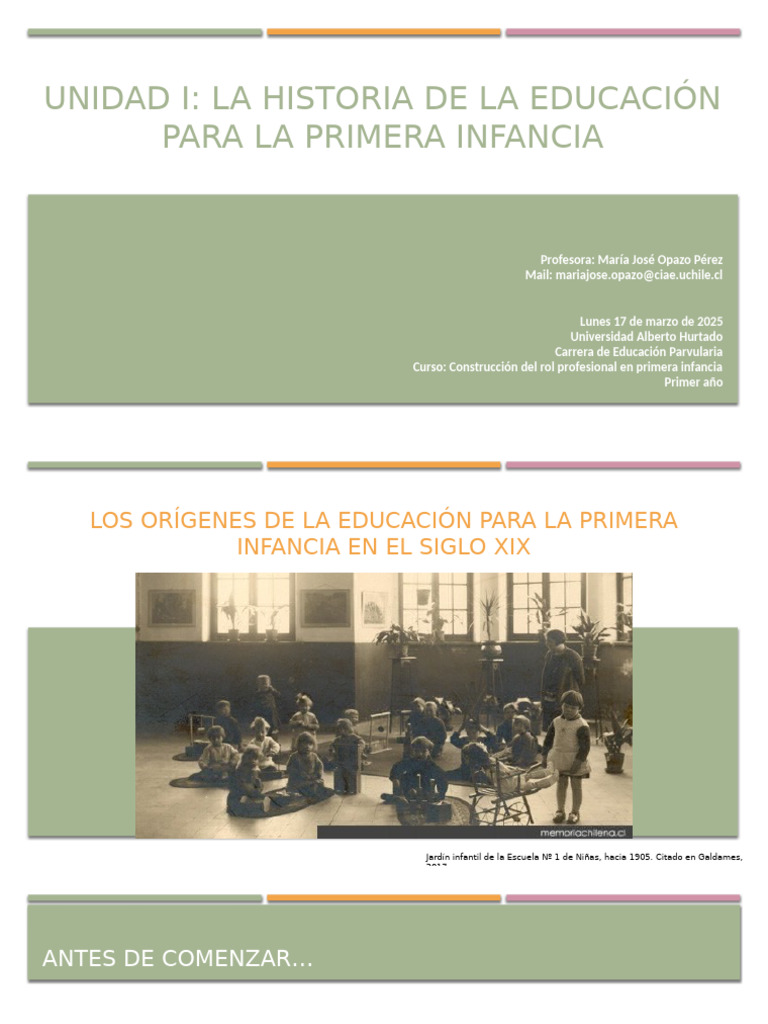 Historia de la Educación Parvularia en Chile | PDF | Educación de la ...