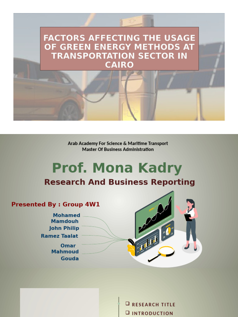 Green Energy in Cairo's Transportation Sector | PDF | Sustainable ...