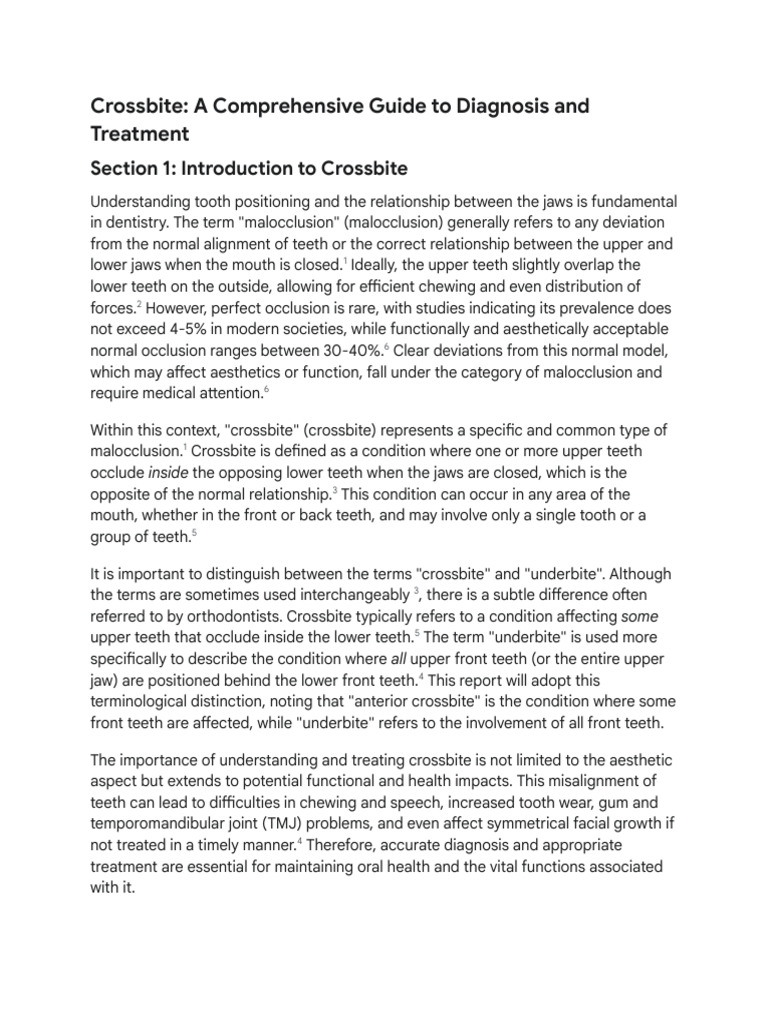 Crossbite Diagnosis and Treatment | PDF | Orthodontics | Mouth