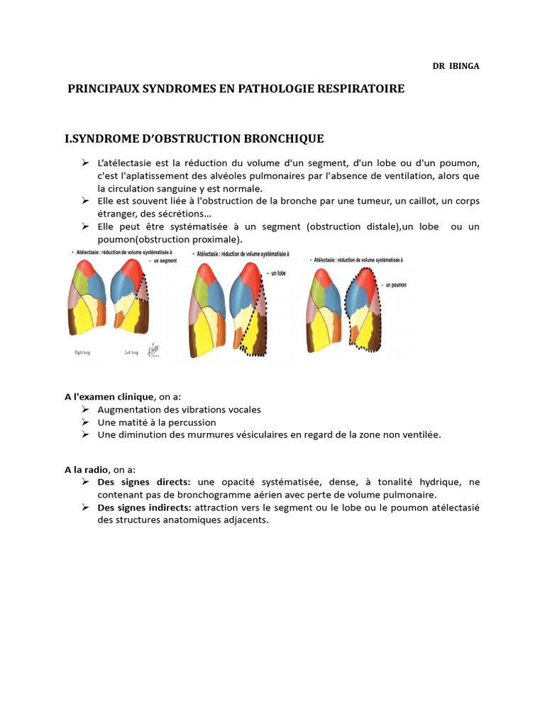 Syndromes en Pathologie Respiratoire | PDF | Poumon