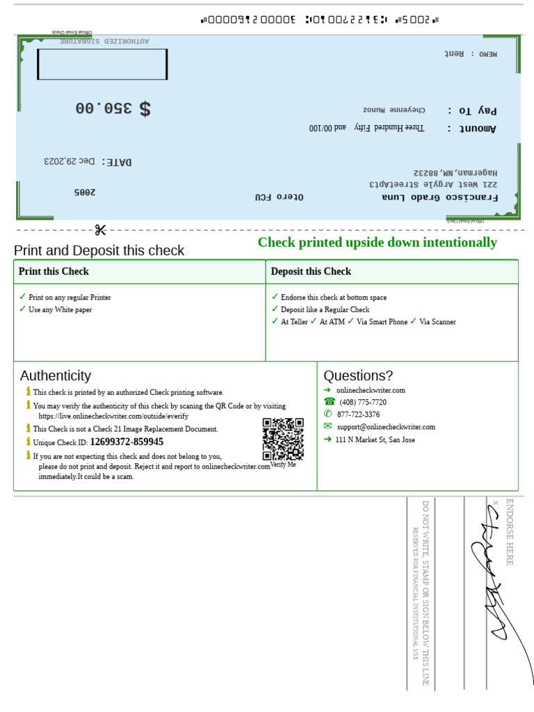 Official Check for Deposit Instructions | PDF | Applications Of ...