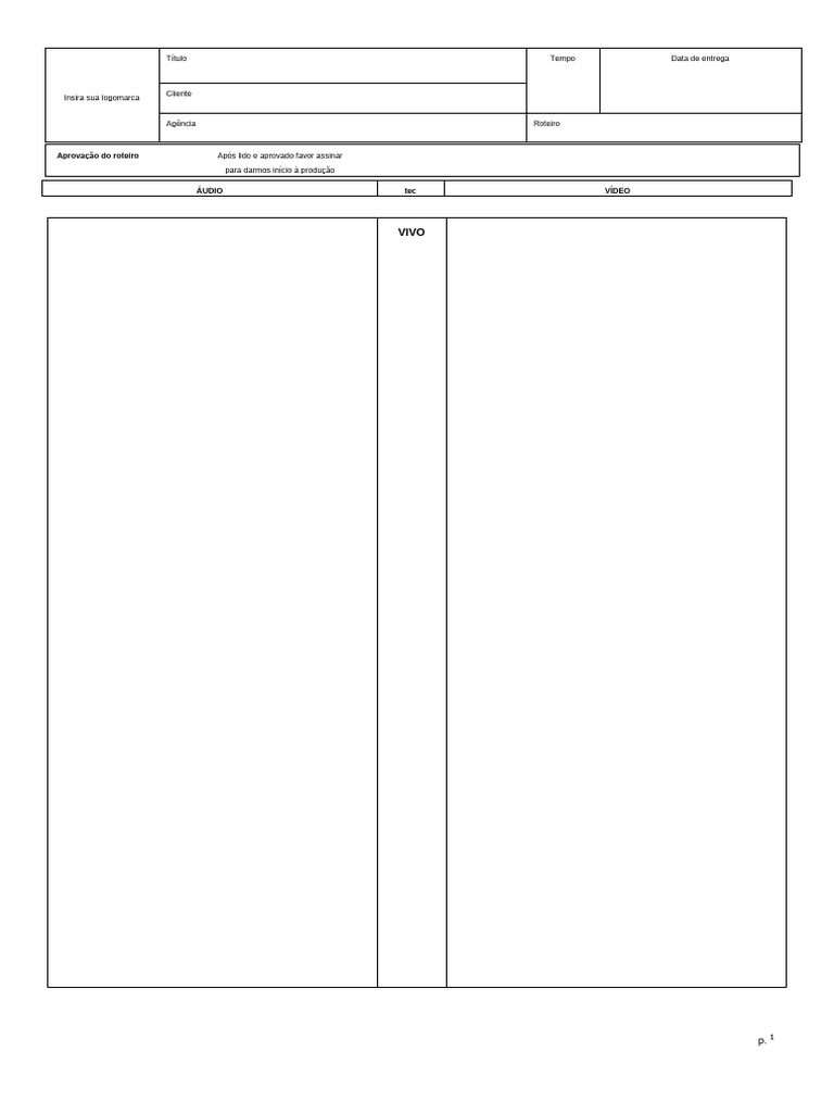 Modelo De Roteiro Pdf