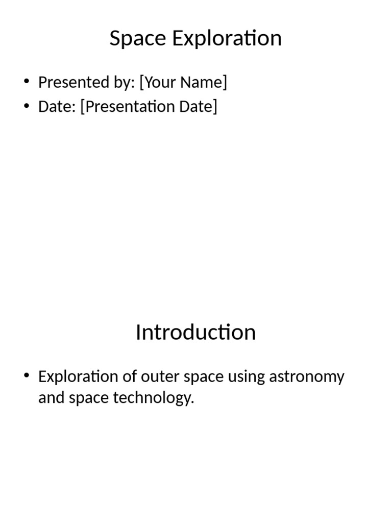 Space Exploration Presentation Pdf
