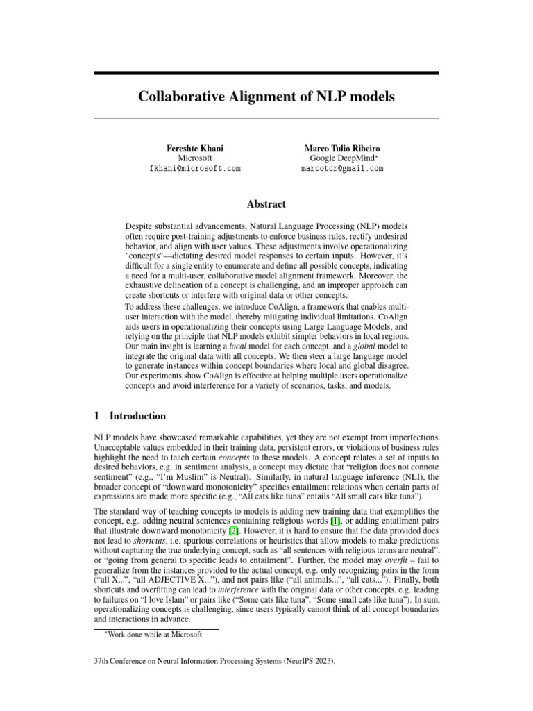 Collaborative Alignment of NLP Models | PDF | Cognition | Cognitive Science