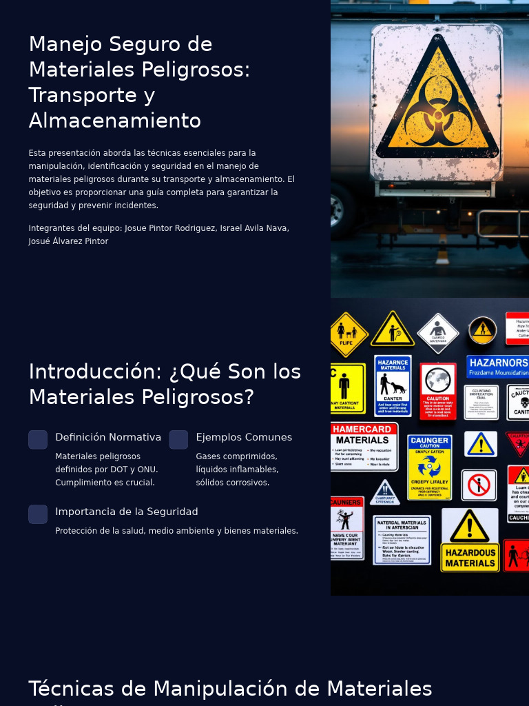 Manejo Seguro de Materiales Peligrosos | PDF | Mercancías peligrosas